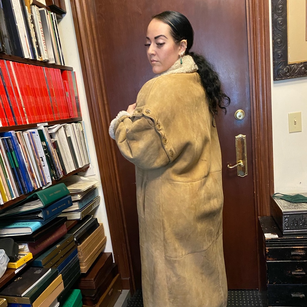 Fendi vintage coat leather & sheepskin medium - Picture 14 of 16